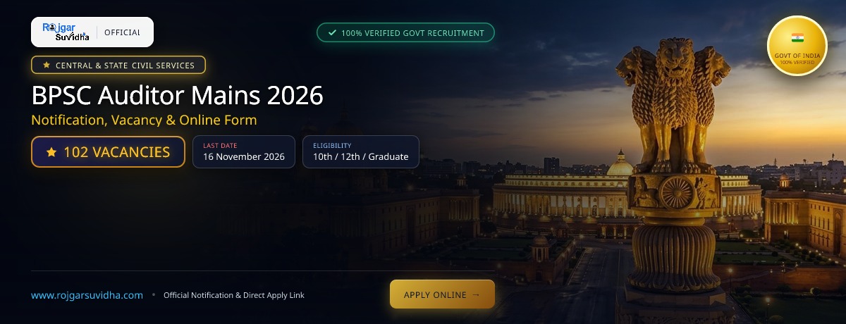 BPSC Auditor Mains 2026 Notification, Vacancy & Online Form