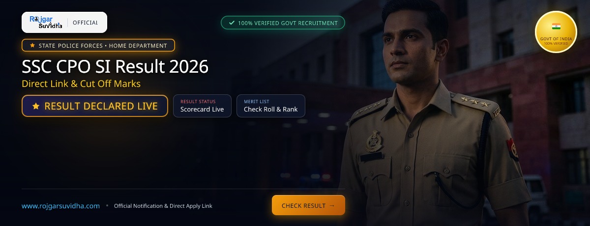 SSC CPO SI Result 2026: Direct Link & Cut Off Marks
